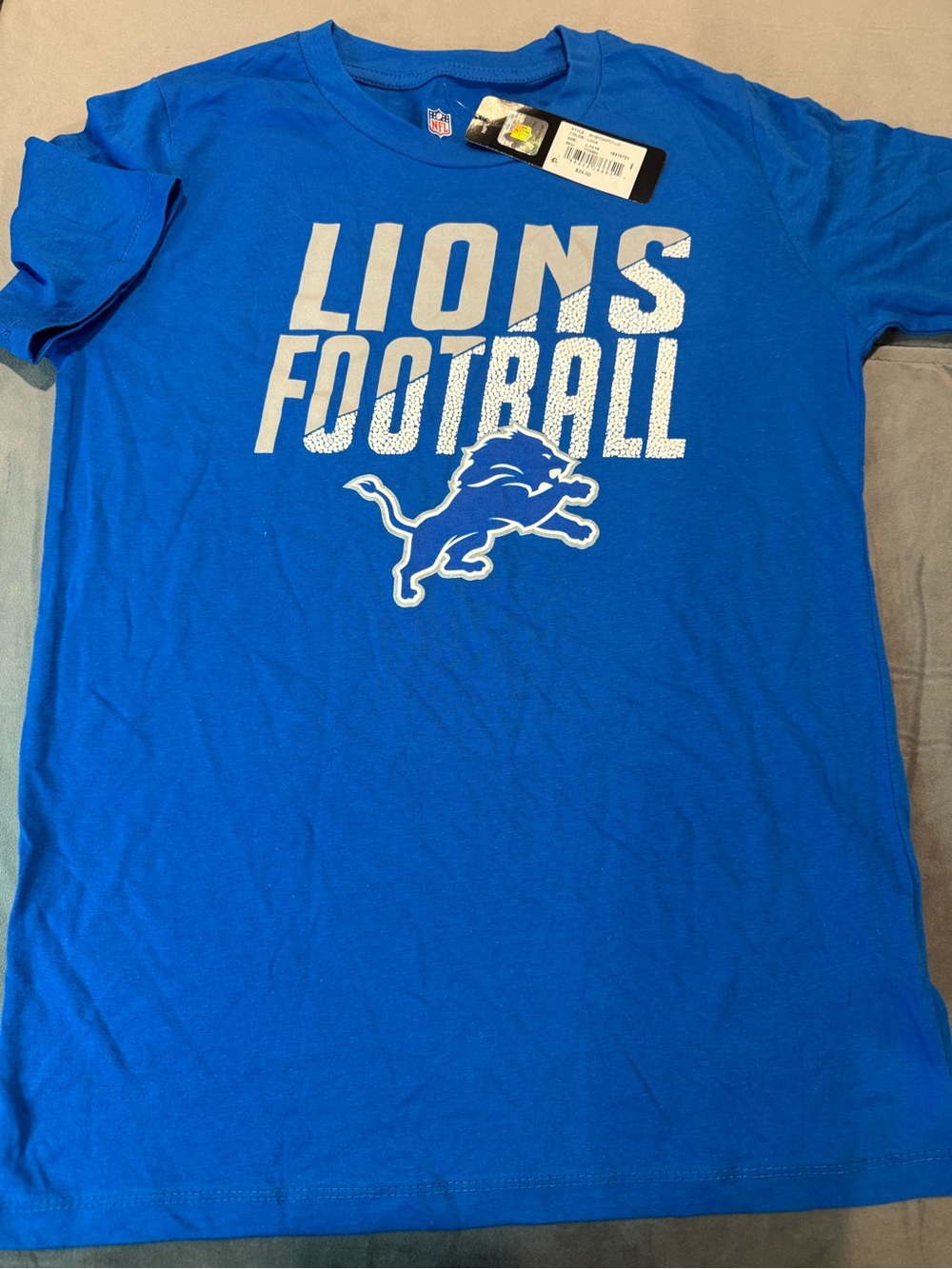 NFL Youth Royal Blue "Lions Football" Short Sleeve Tee